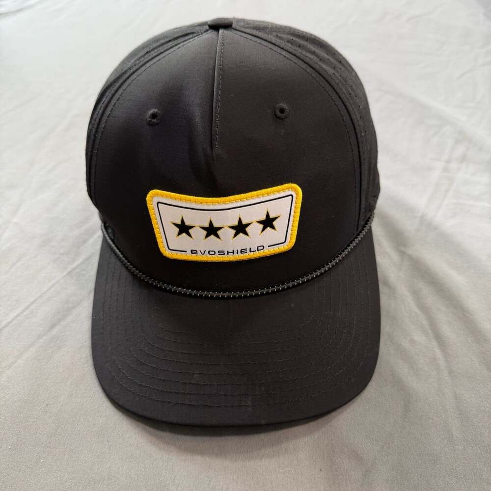 Devos Outdoor Evoshield Black Performance Snapback Rope Hat 4 Star Patch